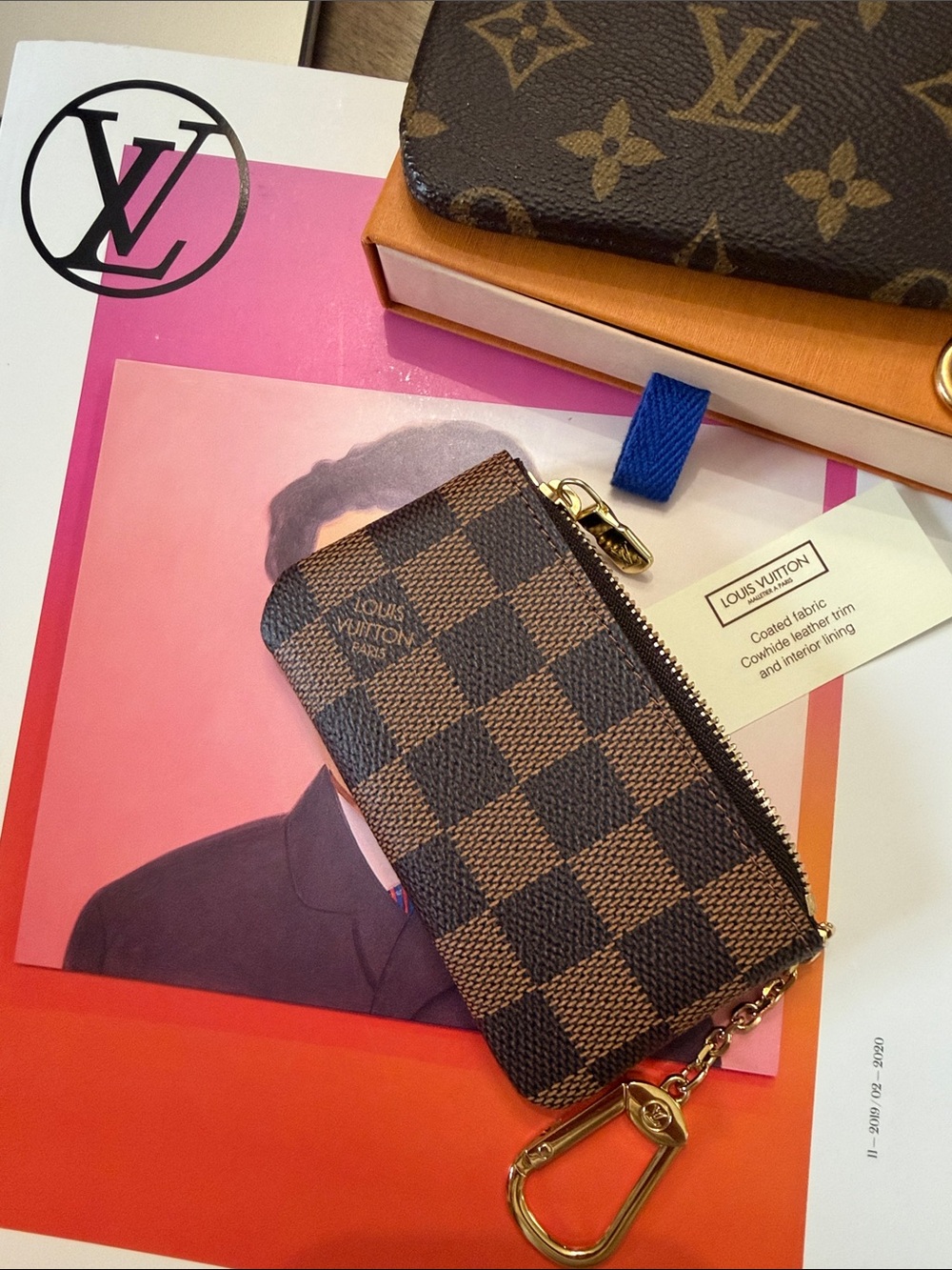 Louis Vuitton Brown Damier Ebene Key Pouch with Gold Hardware - Picture 8 of 14